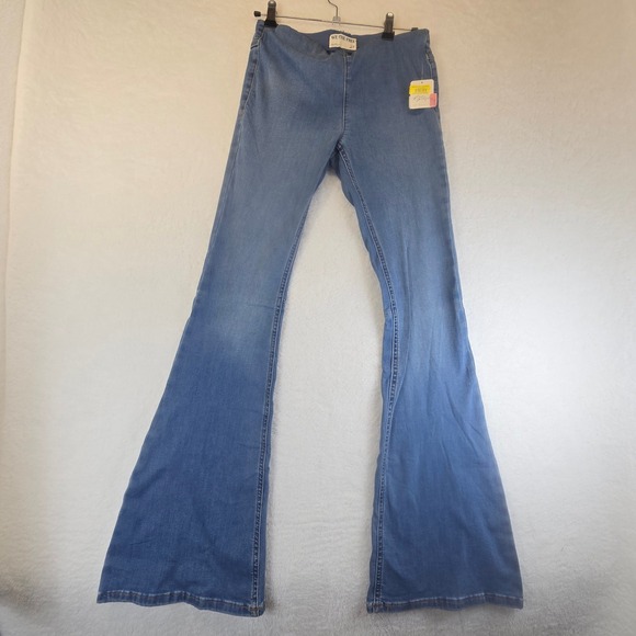 Free People Denim - NWT We The Free People Penny Pull On Flare Jeans Blue Mid Rise Denim Women 27x34